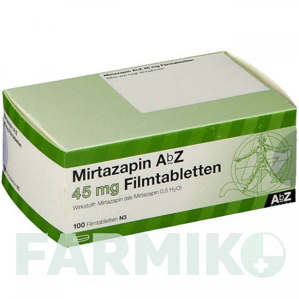 МІРТАЗАПІН (MIRTAZAPIN) 45 мг таблетки 100 шт - Міртазапін ABZ PHARMA