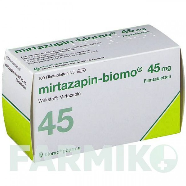 МІРТАЗАПІН (MIRTAZAPIN) 45 мг таблетки 100 шт - Міртазапін BIOMO PHARMA