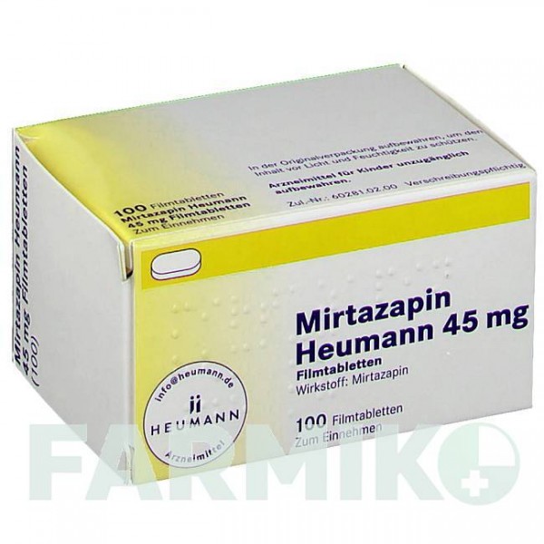 МІРТАЗАПІН (MIRTAZAPIN) 45 мг таблетки 50 шт - Міртазапін HEUMANN PHARMA