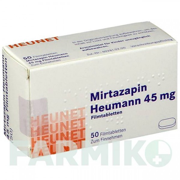 МІРТАЗАПІН (MIRTAZAPIN) 45 мг таблетки 50 шт - Міртазапін HEUNET PHARMA