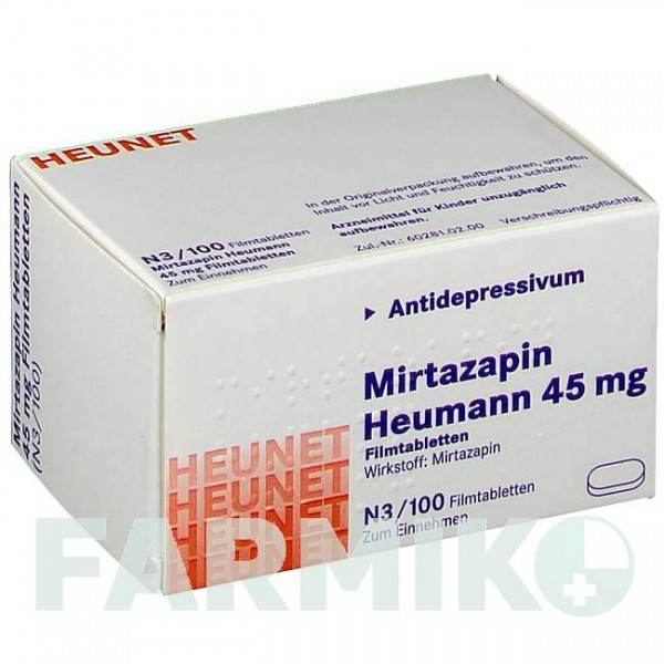 МІРТАЗАПІН (MIRTAZAPIN) 45 мг таблетки 100 шт - Міртазапін HEUNET PHARMA