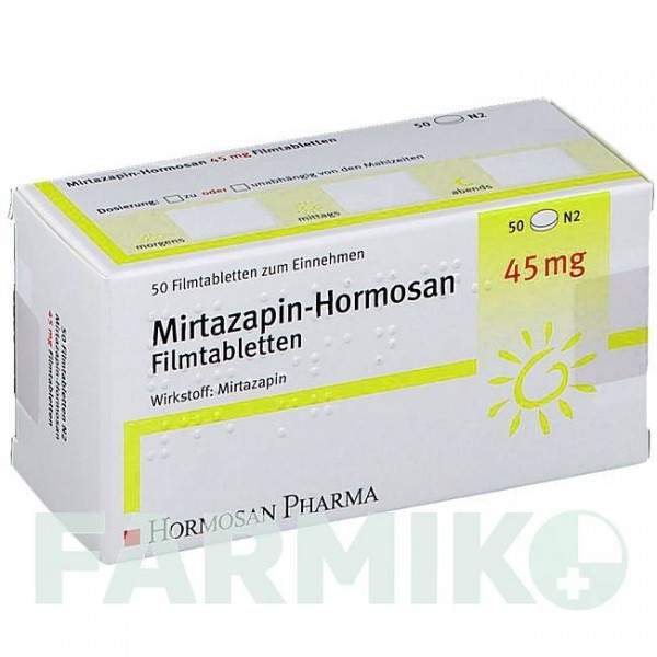 МИРТАЗАПИН (MIRTAZAPIN) 45 мг таблетки 50 шт - Миртазапин HORMOSAN PHARMA