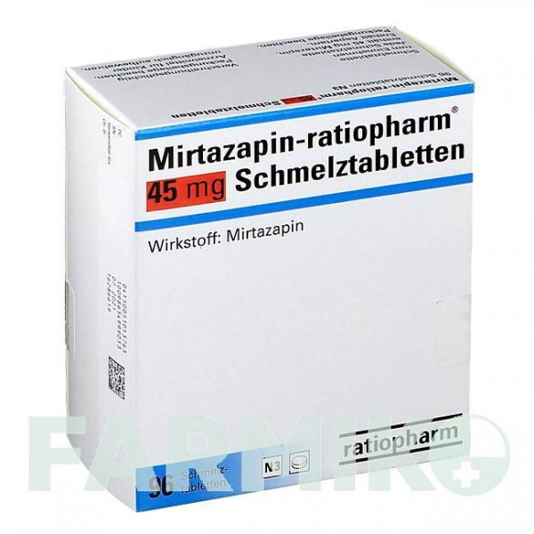 МІРТАЗАПІН (MIRTAZAPIN) 45 мг таблетки 96 шт - Міртазапін RATIOPHARM