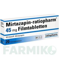 МИРТАЗАПИН (MIRTAZAPIN) 45 мг таблетки 20 шт - Миртазапин RATIOPHARM