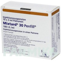 МІКСТАРД (MIXTARD) 100 МО/мл суспензія 5x3 мл - Інсулін (людський) EMRA-MED
