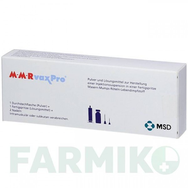 ММР ВАКСПРО (MMR VAXPRO) порошок 0,5 мл - Корь - паротит - краснуха живая вакцина 1 0 1 CAREFARM