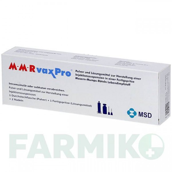 ММР ВАКСПРО (MMR VAXPRO) шприци 0,5 мл - Корь - паротит - краснуха живая вакцина AXICORP PHARMA