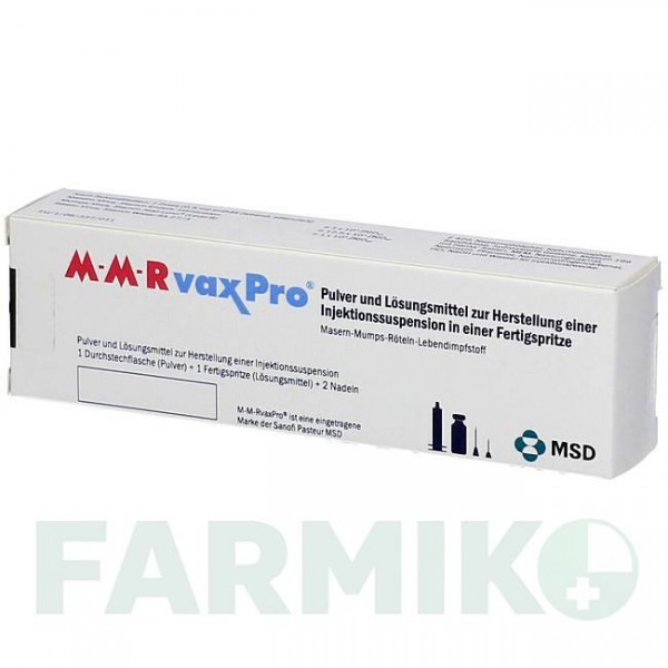 ММР ВАКСПРО (MMR VAXPRO) шприци 10x0,5 мл - Корь - паротит - краснуха живая вакцина EMRA-MED