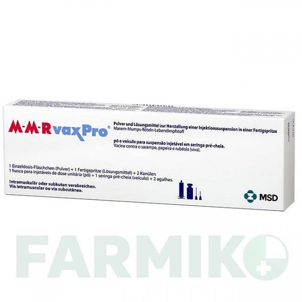 ММР ВАКСПРО (MMR VAXPRO) шприци 0,5 мл - Корь - паротит - краснуха живая вакцина MSD