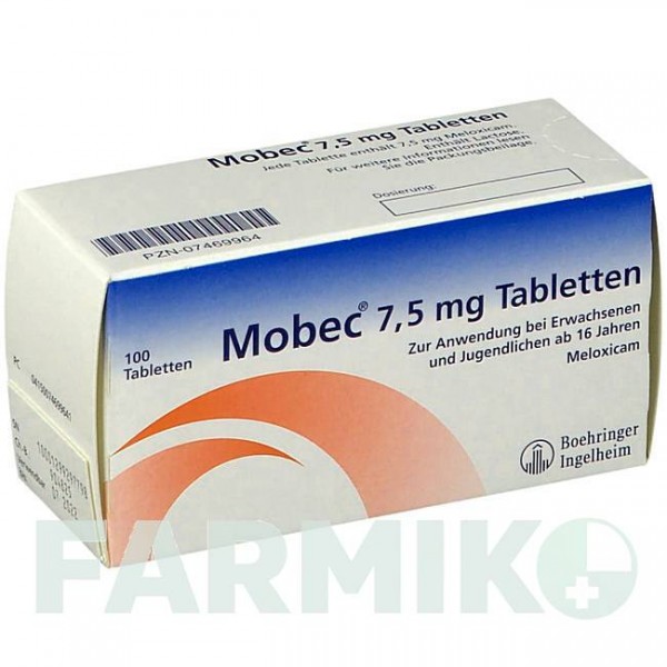 МОБЕК (MOBEC) 7,5 мг таблетки 100 шт - Мелоксикам BOEHRINGER INGELHEIM
