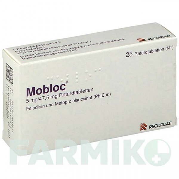 МОБЛОК (MOBLOC) таблетки 28 шт - Метопролол, Фелодипін RECORDATI