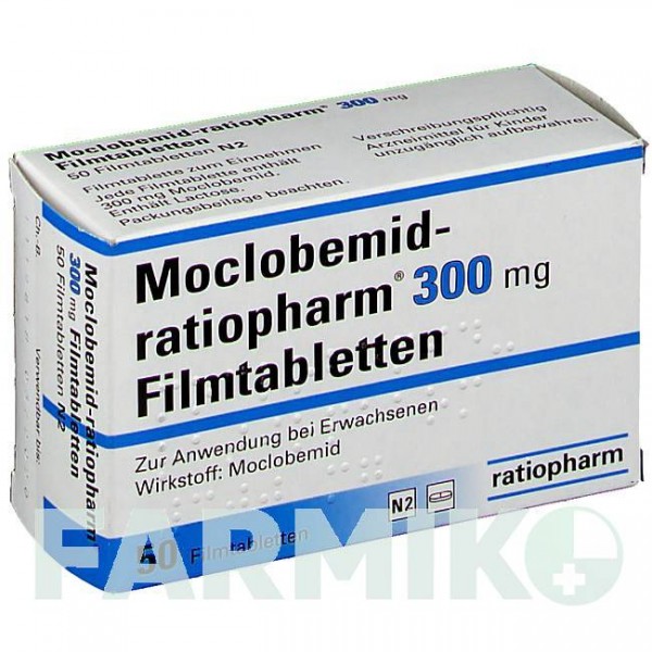 МОКЛОБЕМИД (MOCLOBEMID) 300 мг таблетки 50 шт - Моклобемид RATIOPHARM