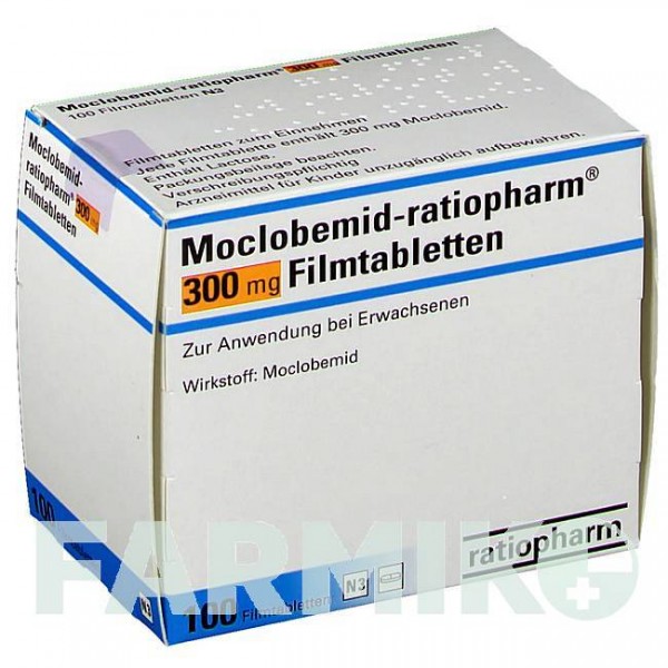 МОКЛОБЕМИД (MOCLOBEMID) 300 мг таблетки 100 шт - Моклобемид RATIOPHARM