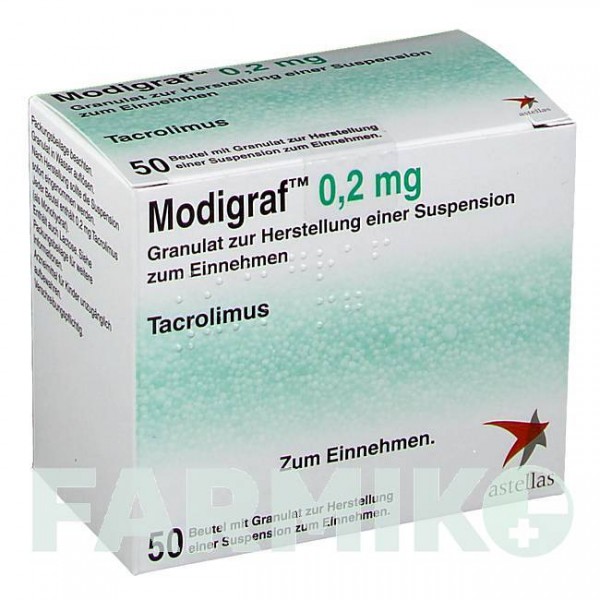 МОДИГРАФ (MODIGRAF) 0,2 мг гранулы 50 шт - Такролимус ASTELLAS PHARMA
