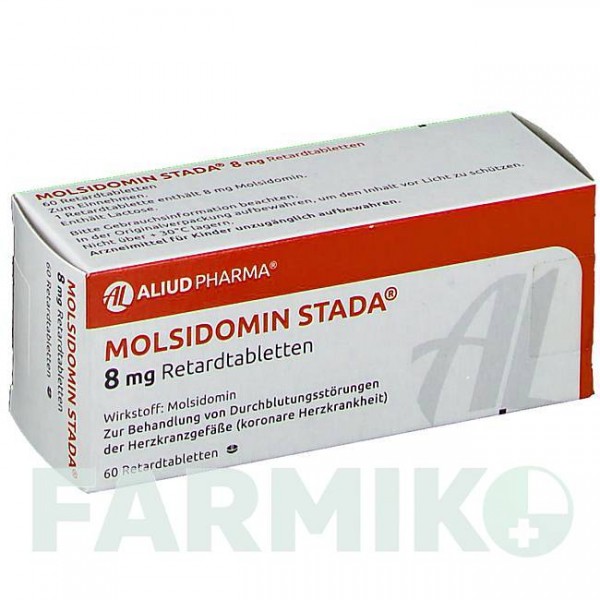 МОЛСИДОМИН (MOLSIDOMIN) 8 мг таблетки 60 шт - Молсидомин ALIUD PHARMA