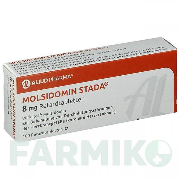 МОЛСИДОМИН (MOLSIDOMIN) 8 мг таблетки 100 шт - Молсидомин ALIUD PHARMA