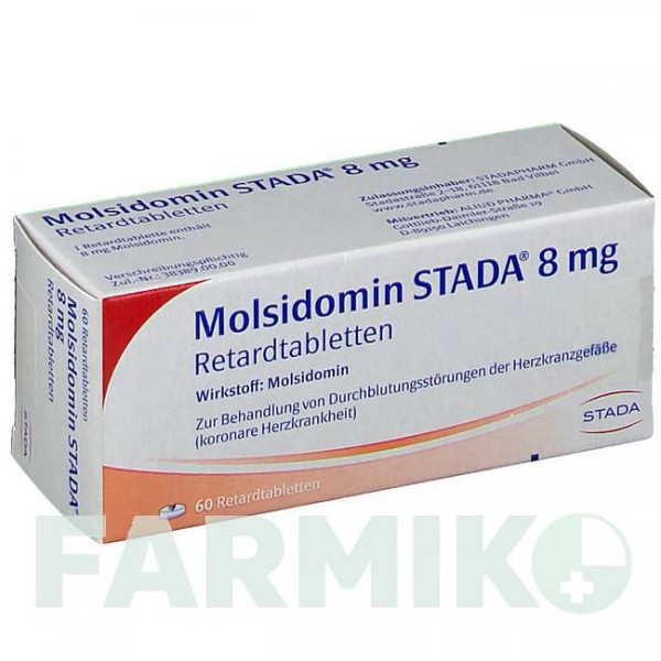 МОЛСИДОМИН (MOLSIDOMIN) 8 мг таблетки 60 шт - Молсидомин STADAPHARM