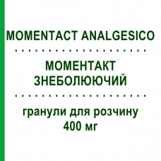 МОМЕНТАКТ ОБЕЗБОЛИВАЮЩИЙ (MOMENTACT ANALGESICO) 400 мг гранулы для раствора 12 шт - Ибупрофен ANGELINI