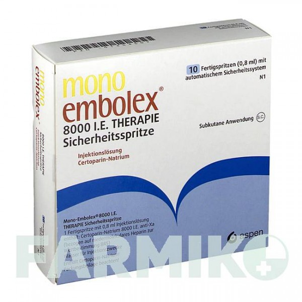 МОНО ЕМБОЛЕКС (MONO EMBOLEX) 8000 МО розчин 10 шт - Сертопарин VIATRIS