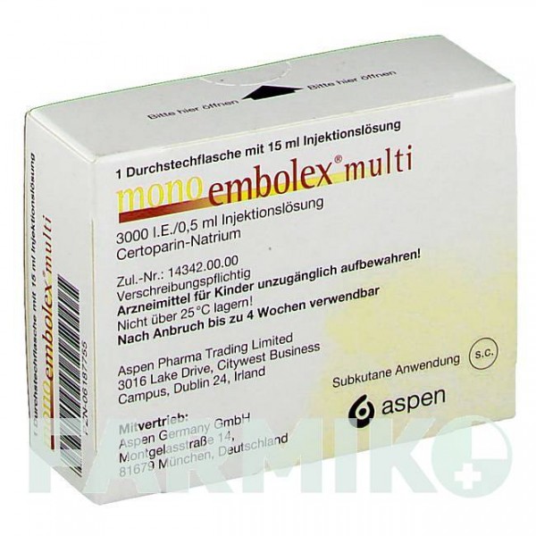 МОНО ЭМБОЛЕКС (MONO EMBOLEX) раствор 1 шт - Сертопарин VIATRIS