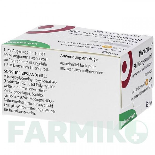 МОНОПРОСТ (MONOPROST) 50 мкг/мл пипетки 30x0,2 мл - Латанопрост PHARMA GERKE