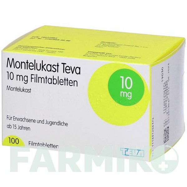 МОНТЕЛУКАСТ (MONTELUKAST) 10 мг таблетки 100 шт - Монтелукаст BB FARMA