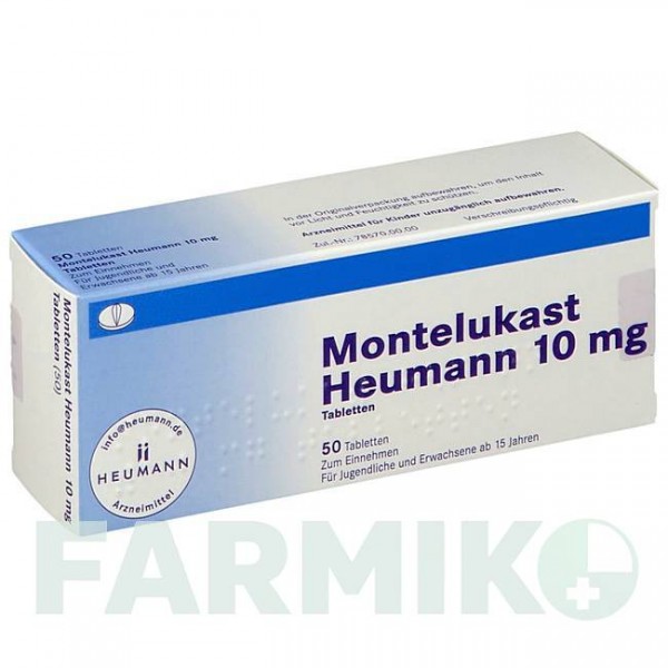 МОНТЕЛУКАСТ (MONTELUKAST) 10 мг таблетки 50 шт - Монтелукаст HEUMANN PHARMA