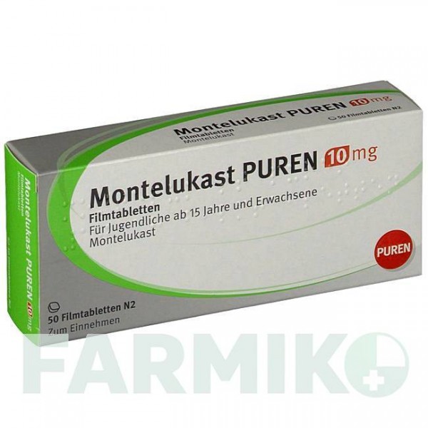 МОНТЕЛУКАСТ (MONTELUKAST) 10 мг таблетки 50 шт - Монтелукаст PUREN PHARMA