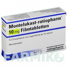 МОНТЕЛУКАСТ (MONTELUKAST) 10 мг таблетки 20 шт - Монтелукаст RATIOPHARM