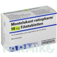 МОНТЕЛУКАСТ (MONTELUKAST) 10 мг таблетки 28 шт - Монтелукаст RATIOPHARM