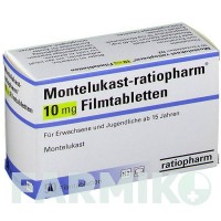 МОНТЕЛУКАСТ (MONTELUKAST) 10 мг таблетки 50 шт - Монтелукаст RATIOPHARM