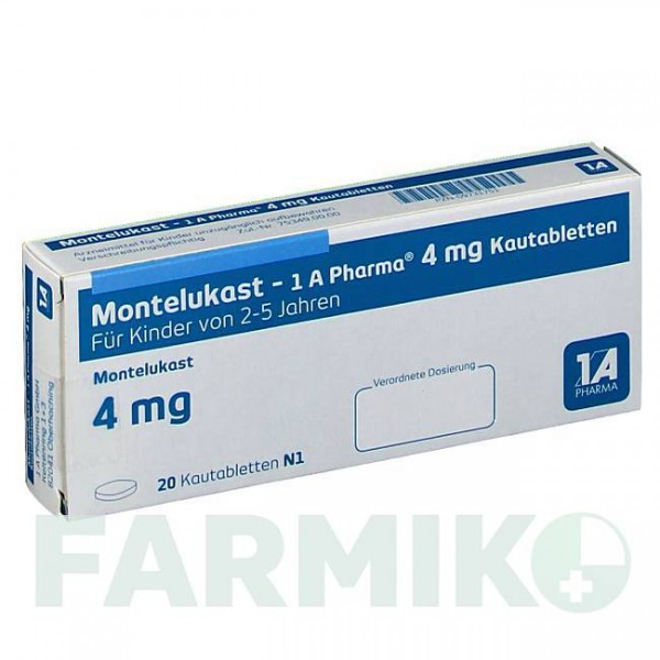 МОНТЕЛУКАСТ (MONTELUKAST) 4 мг таблетки 20 шт - Монтелукаст 1 A PHARMA