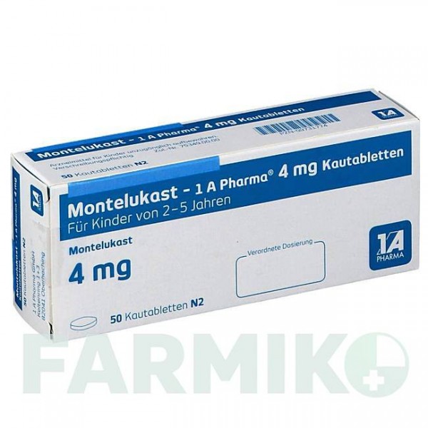 МОНТЕЛУКАСТ (MONTELUKAST) 4 мг таблетки 50 шт - Монтелукаст 1 A PHARMA