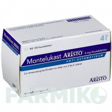 МОНТЕЛУКАСТ (MONTELUKAST) 4 мг таблетки 100 шт - Монтелукаст ARISTO PHARMA