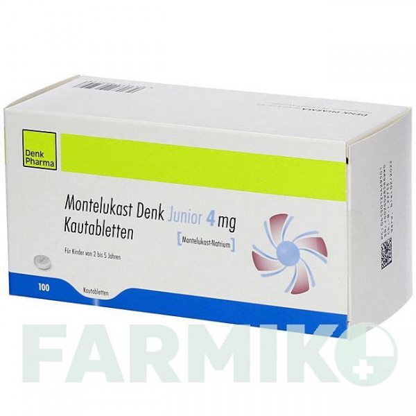 МОНТЕЛУКАСТ (MONTELUKAST) 4 мг таблетки 100 шт - Монтелукаст DENK PHARMA