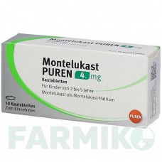 МОНТЕЛУКАСТ (MONTELUKAST) 4 мг таблетки 50 шт - Монтелукаст PUREN PHARMA