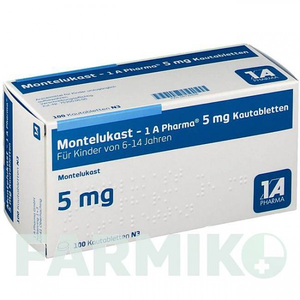 МОНТЕЛУКАСТ (MONTELUKAST) 5 мг таблетки 100 шт - Монтелукаст 1 A PHARMA
