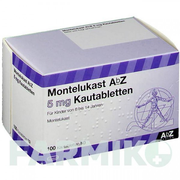 МОНТЕЛУКАСТ (MONTELUKAST) 5 мг таблетки 100 шт - Монтелукаст ABZ PHARMA
