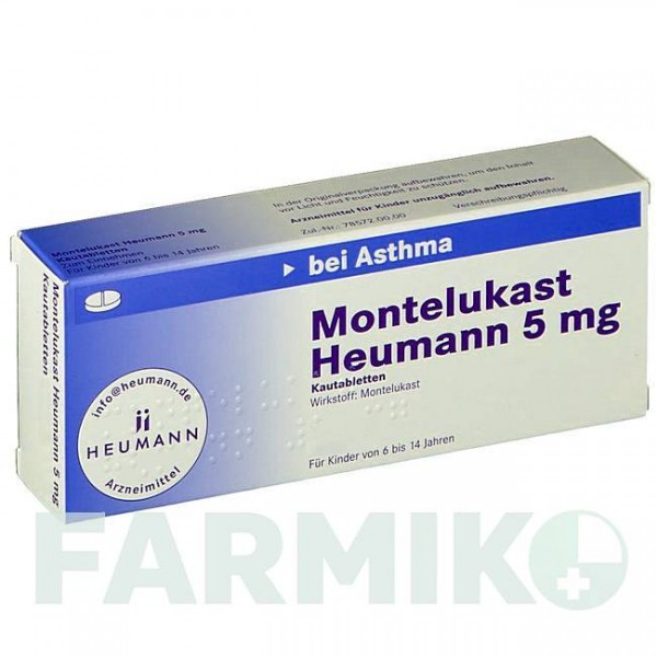 МОНТЕЛУКАСТ (MONTELUKAST) 5 мг таблетки 20 шт - Монтелукаст HEUMANN PHARMA