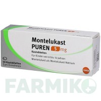 МОНТЕЛУКАСТ (MONTELUKAST) 5 мг таблетки 50 шт - Монтелукаст PUREN PHARMA