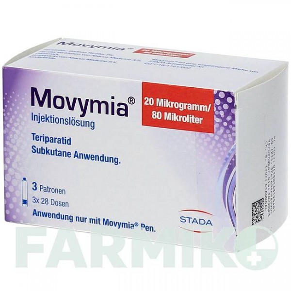 МОВИМИЯ (MOVYMIA) 20 мкг/80 мкл раствор 1 шт - Терипаратид ABACUS MEDICINE