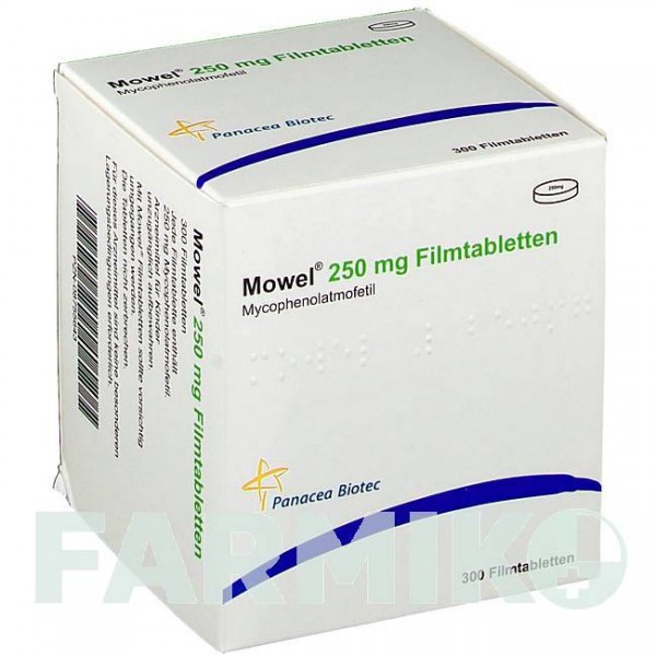 МОВЕЛ (MOWEL) 250 мг таблетки 300 шт - Мікофенолова кислота PANACEA BIOTEC