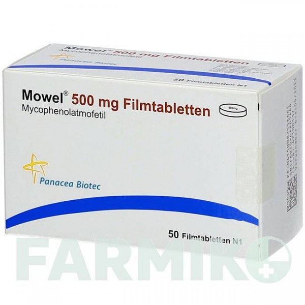 МОВЕЛ (MOWEL) 500 мг таблетки 50 шт - Мікофенолова кислота PANACEA BIOTEC