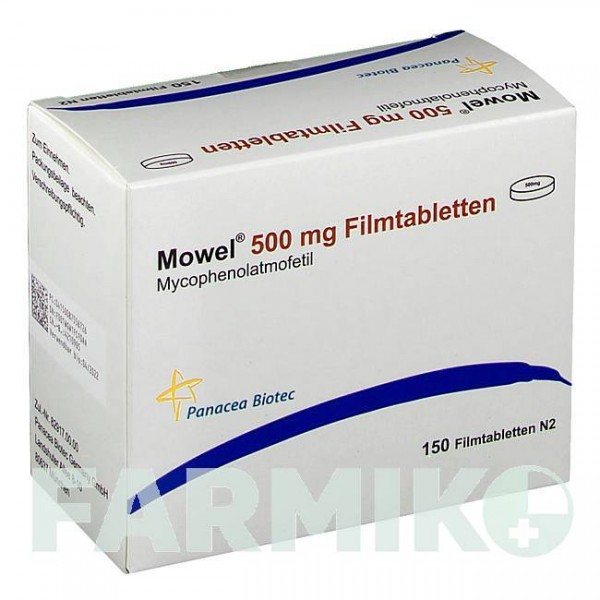 МОВЕЛ (MOWEL) 500 мг таблетки 150 шт - Мікофенолова кислота PANACEA BIOTEC