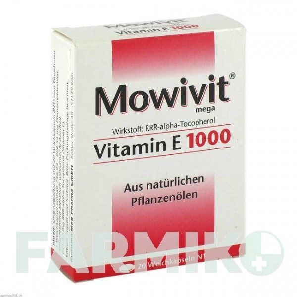 МОВИВИТ (MOWIVIT) 1000 капсулы 20 шт - Витамин E (Токоферол) RODISMA-MED PHARMA