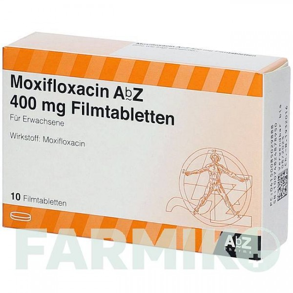 МОКСИФЛОКСАЦИН (MOXIFLOXACIN) 400 мг таблетки 10 шт - Моксифлоксацин ABZ PHARMA