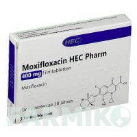 МОКСИФЛОКСАЦИН (MOXIFLOXACIN) 400 мг таблетки 5 шт - Моксифлоксацин HEC PHARM