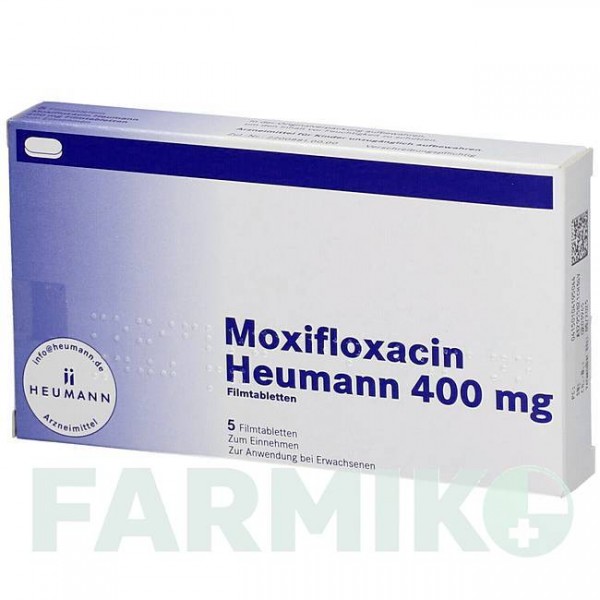 МОКСИФЛОКСАЦИН (MOXIFLOXACIN) 400 мг таблетки 5 шт - Моксифлоксацин HEUMANN PHARMA