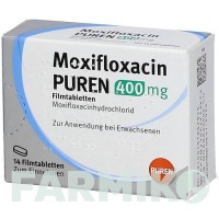МОКСИФЛОКСАЦИН (MOXIFLOXACIN) 400 мг таблетки 14 шт - Моксифлоксацин PUREN PHARMA