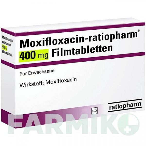 МОКСИФЛОКСАЦИН (MOXIFLOXACIN) 400 мг таблетки 10 шт - Моксифлоксацин RATIOPHARM